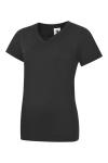 UC319 Ladies Classic V Neck T Shirt Black colour image